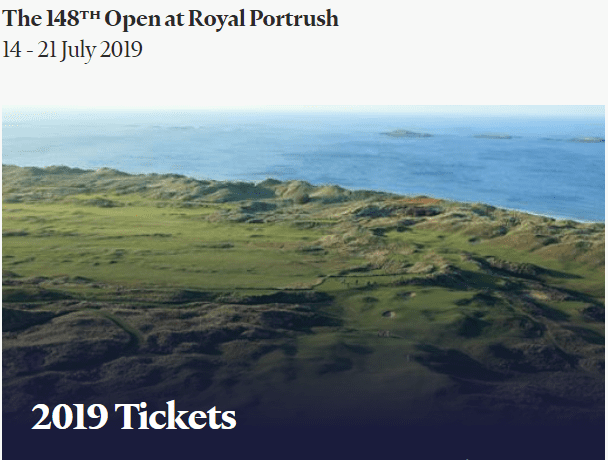 Tickets available to the 148th Open at Royal Portrush 2019