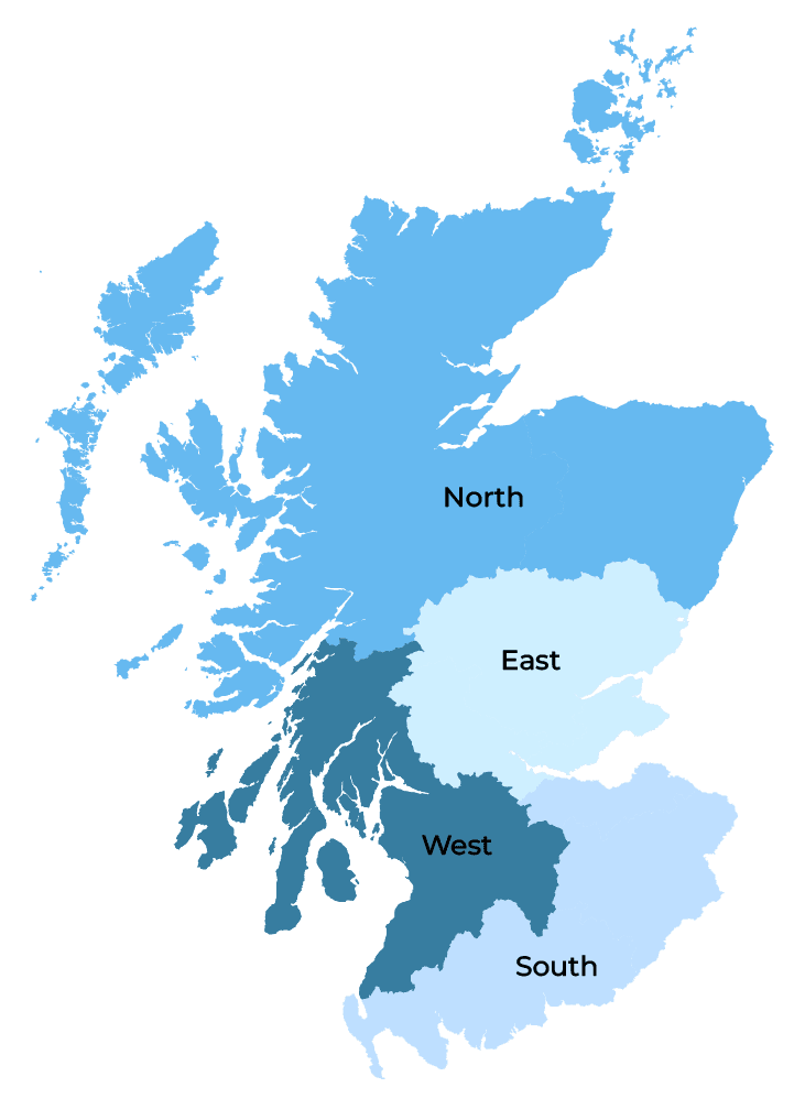 map of Scottish regions